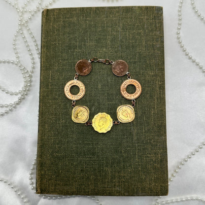 Vintage Copper Coin Bracelet