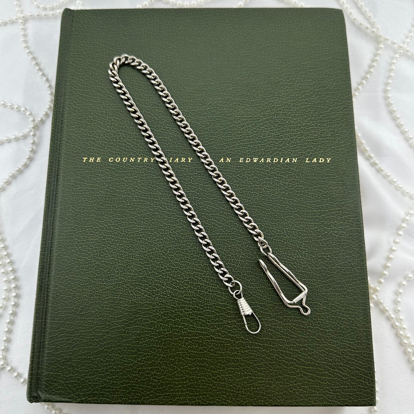 Vintage Silver Watch Chain with Pocket Watch or Fob Clip