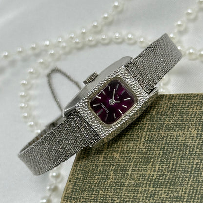 Purple Dial Vintage Silver Seiko Watch