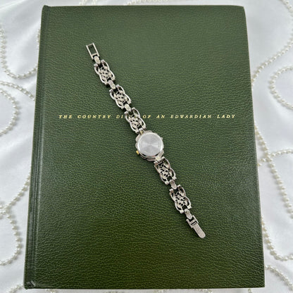 Two-Tone Art Deco Style Watch with Roman Numeral Markers