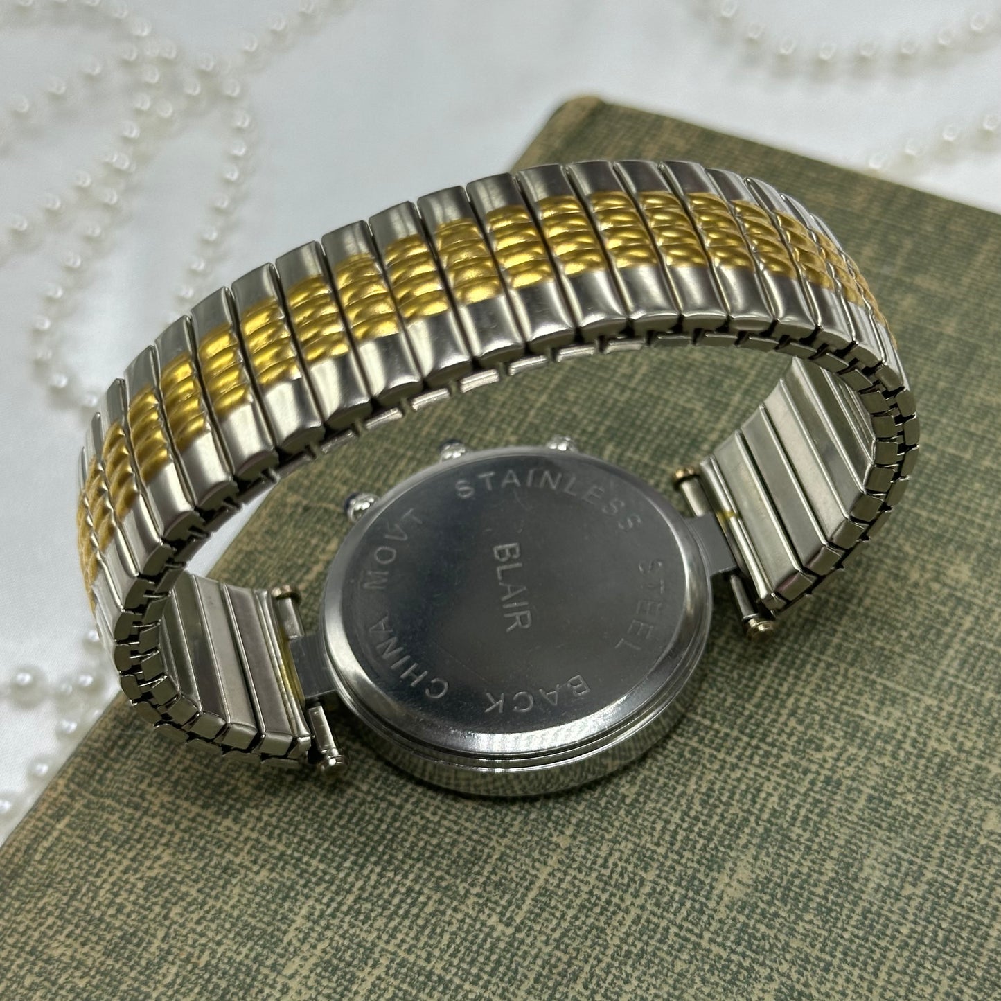 Two-Tone Blue Dial Chronograph Watch