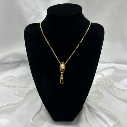 Vintage Lariat Cameo Necklace