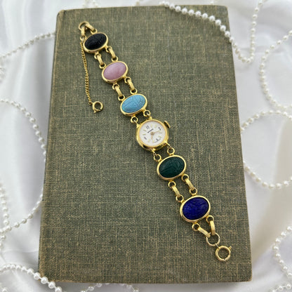 Vintage Gold Scarab Wind-Up Watch