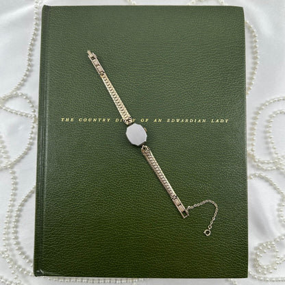 1940's Dainty Gold Vintage Harman Wind-Up Cocktail Watch with Rose Gold Dial