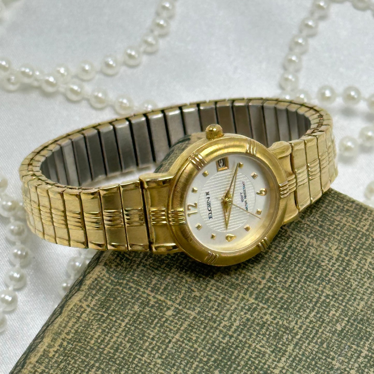 Gold Elgin II Watch with Date Display