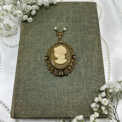 Vintage Filigree Cameo Pendant
