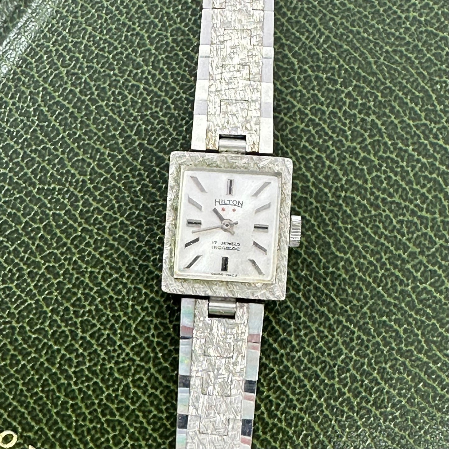Vintage Wind-Up Silver Square Dial Watch