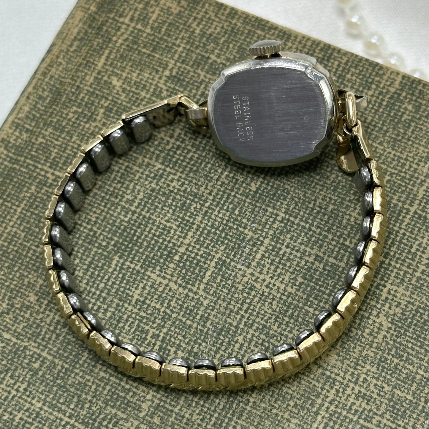 Vintage Jean Cardot Wind Up Gold Watch with Opal Saturn Charm