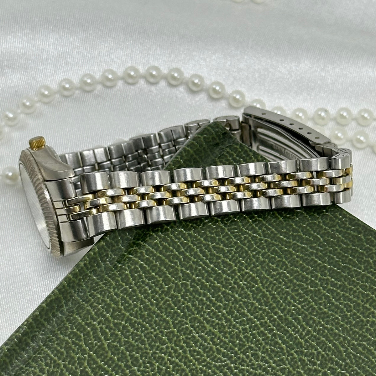 1990's Waltham Prestige Two-Tone Tank Watch with Champagne Dial