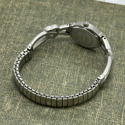 Silver Watch with Heart Band and Mother of Pearl Dial