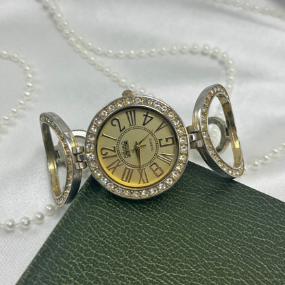 Gold Figaro Milano Diamanté Circle Watch