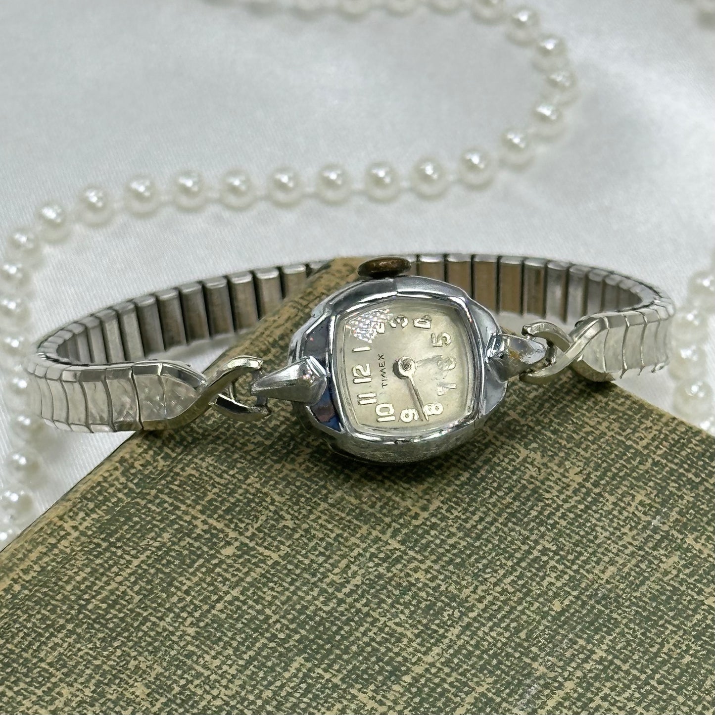 Dainty Silver Vintage Wind-Up Timex Watch