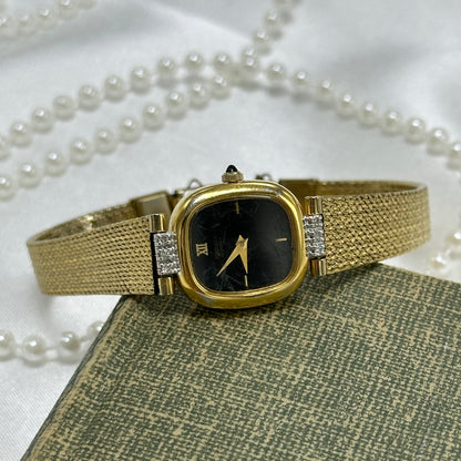 Black Dial Seiko Watch with Diamanté Band.