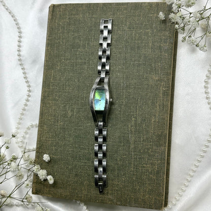 Blue and Green Iridescent Dial Fossil Watch