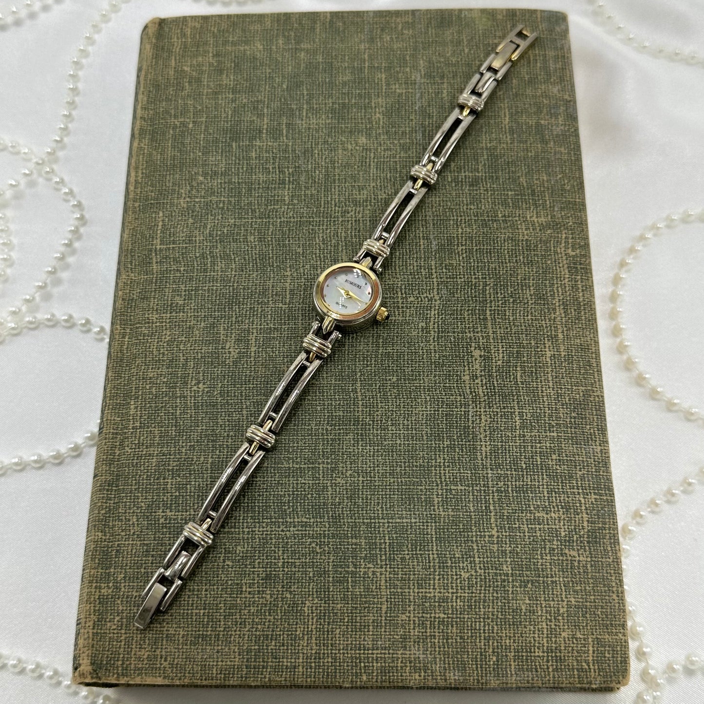 Two-Tone Rumours Watch with Mother of Pearl Dial and Black Jewel Crown