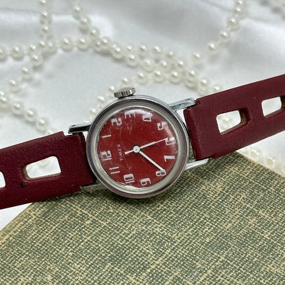 1970's Red Timex Wind-Up Watch