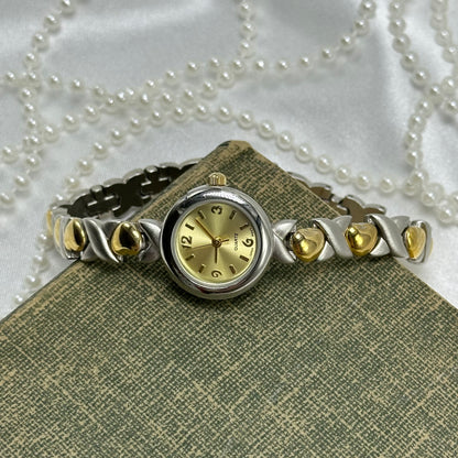 Two-Tone Heart Watch