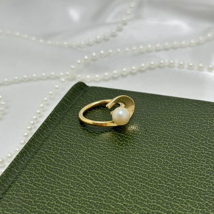 Gold Faux Pearl Ring