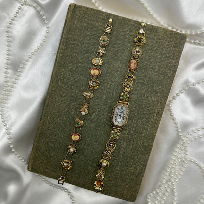 Vintage Cameo Watch and Bracelet Set