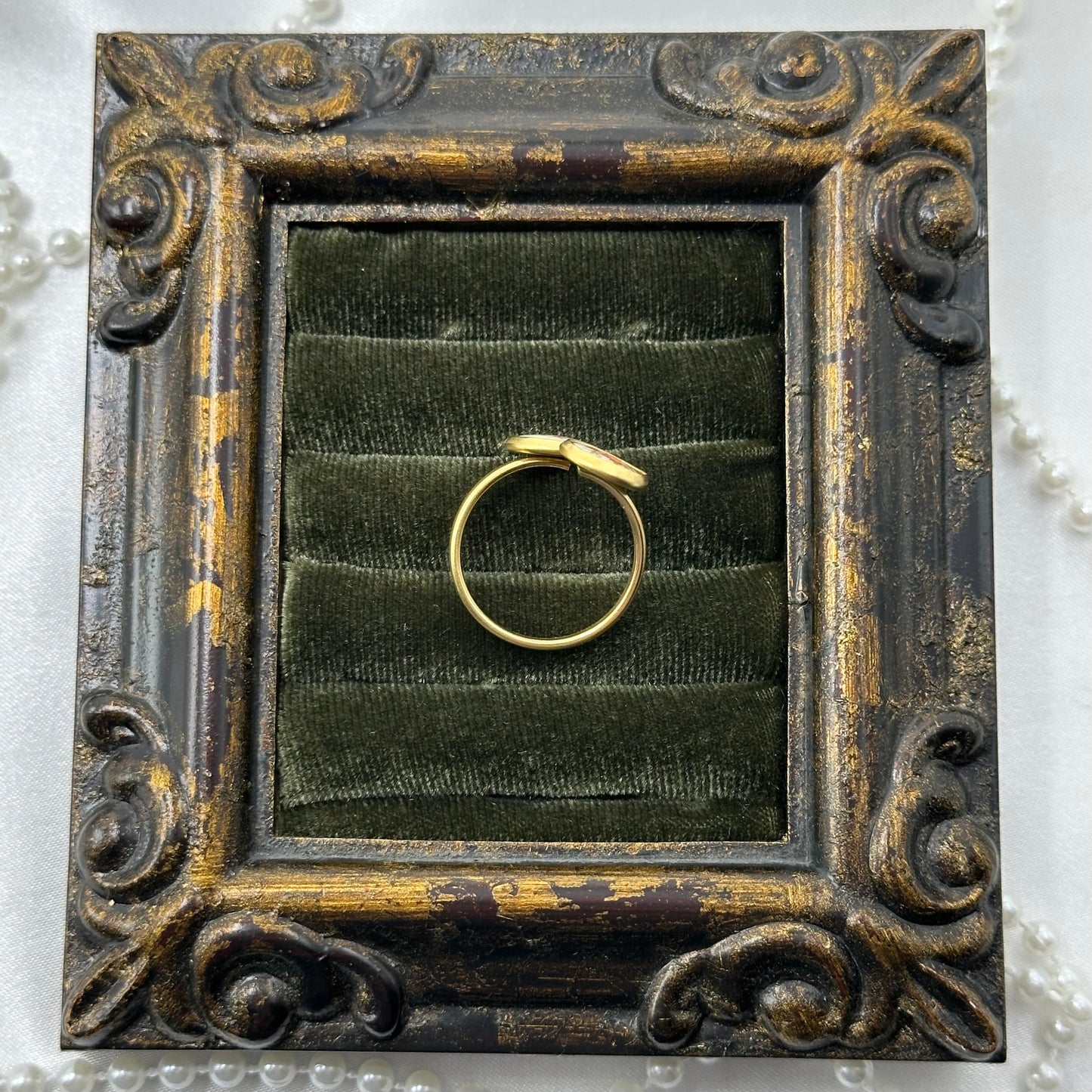 Pink Flower Gold Bypass Ring