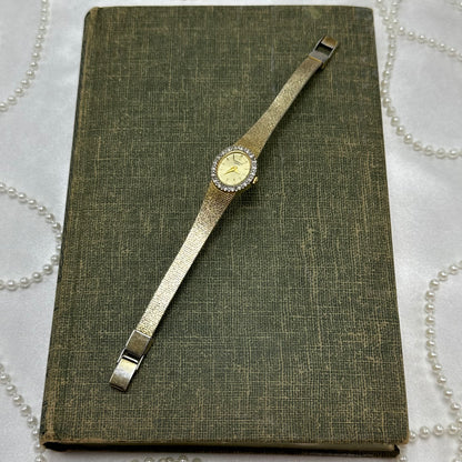 Dainty Gold Diamanté Caravelle Watch