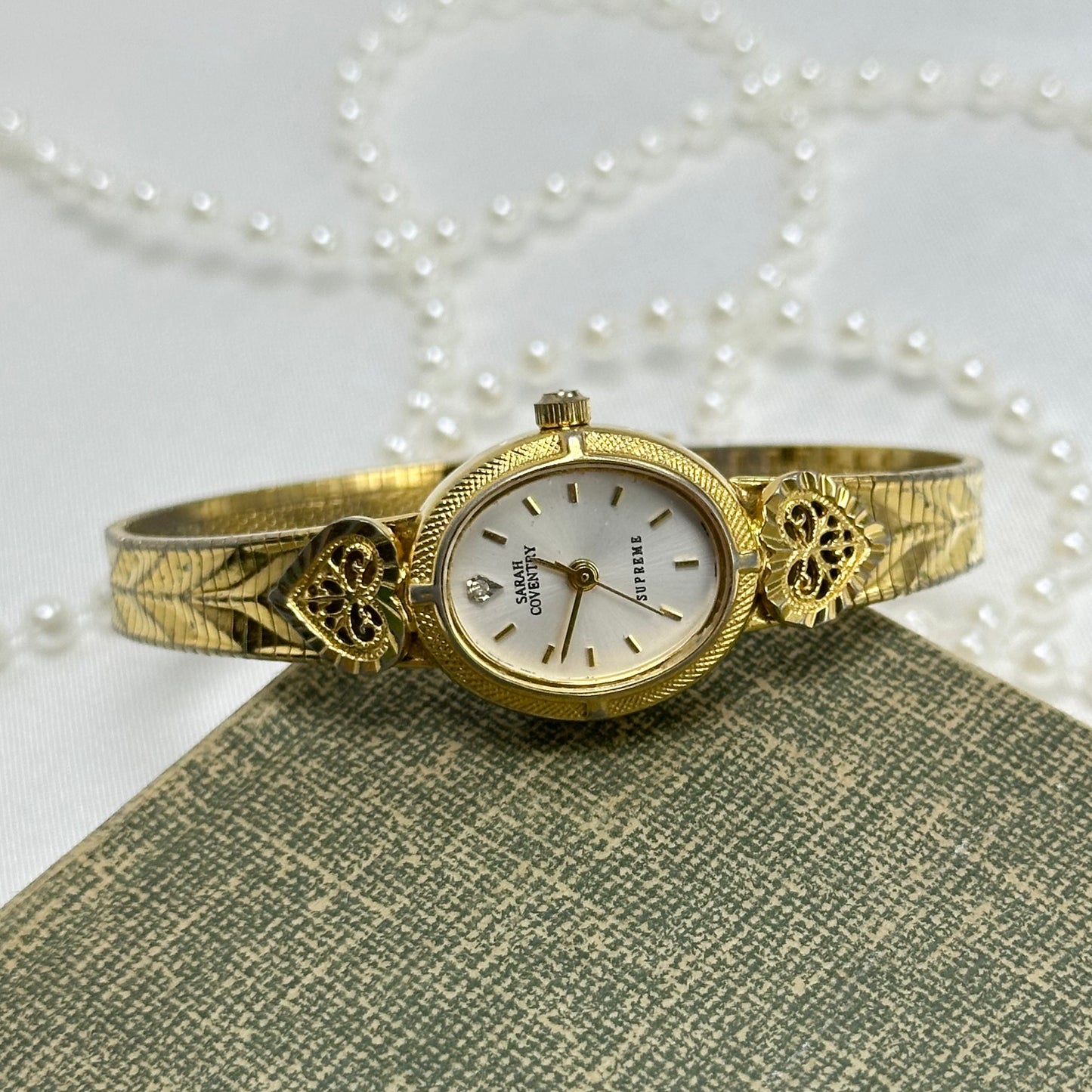 Gold Vintage Sarah Coventry Heart Watch