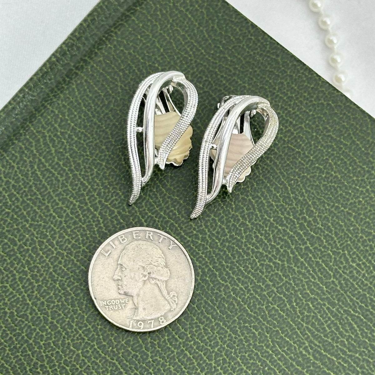 1958 Silver Swirl Sarah Coventry Clip On Earrings