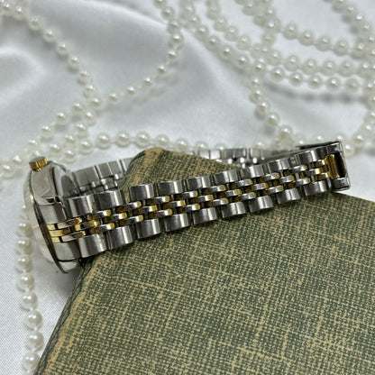 Two-Tone Sasson Watch with Diamanté Markers