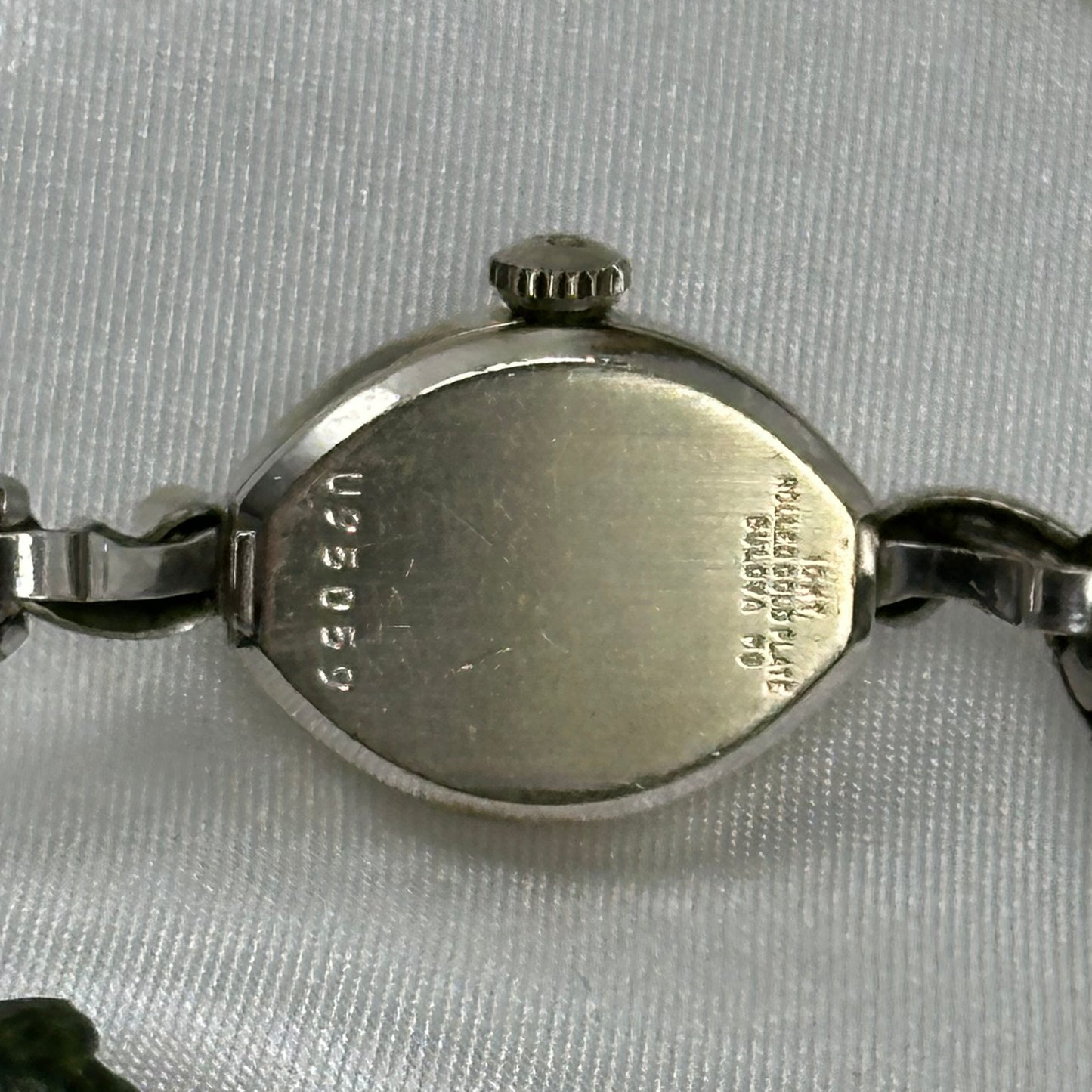 1969 10k RGP Silver Bulova Wind-Up Cocktail Watch with Dainty Oval Dial