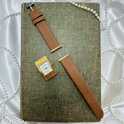 Vintage Gold Joan Rivers Classics Watch with Brown Band