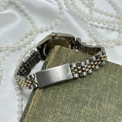 Two-Tone Sasson Watch with Diamanté Markers
