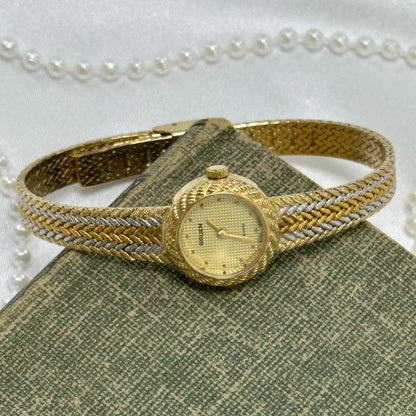 Tri-Tone Gruen Watch with Braded Band
