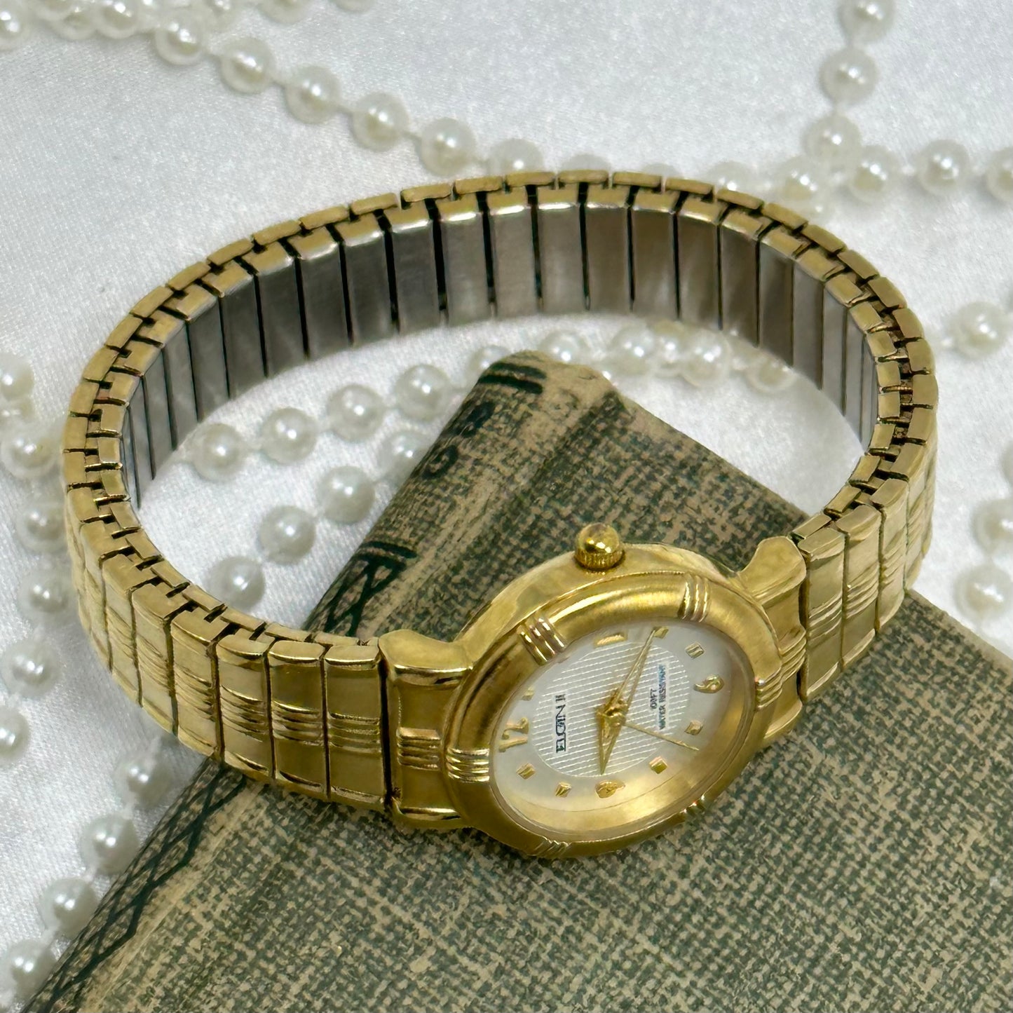 Gold Elgin II Watch with Date Display