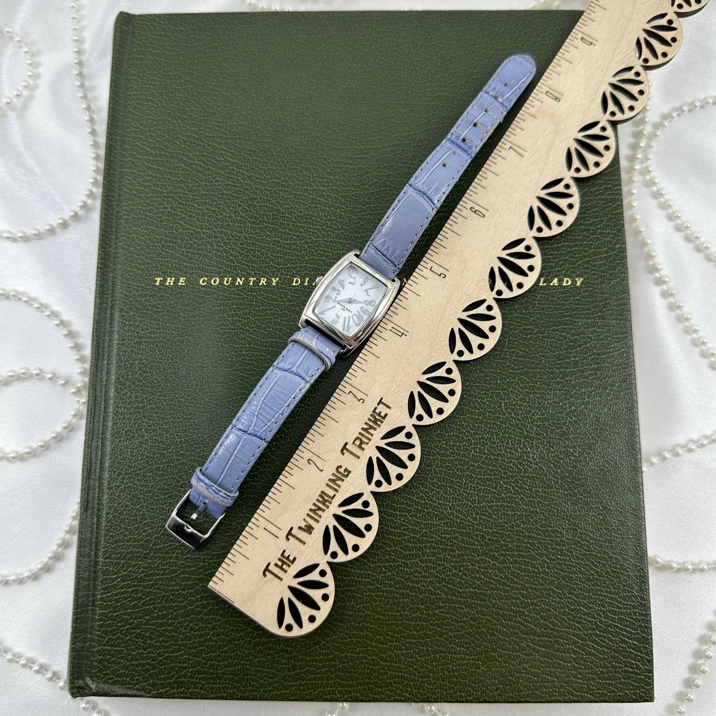 Silver Anne Klein Watch with Purple Leather Band