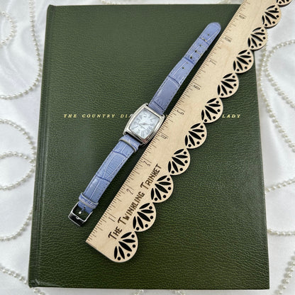 Silver Anne Klein Watch with Purple Leather Band