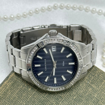 Blue Dial Caravelle Diamanté Watch