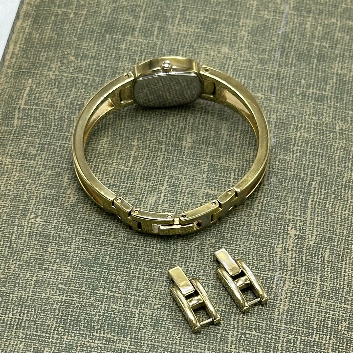 Gold Fossil Cuff Watch