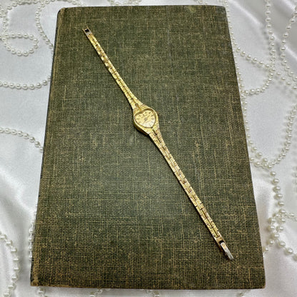Dainty Gold Helbros Heart Watch