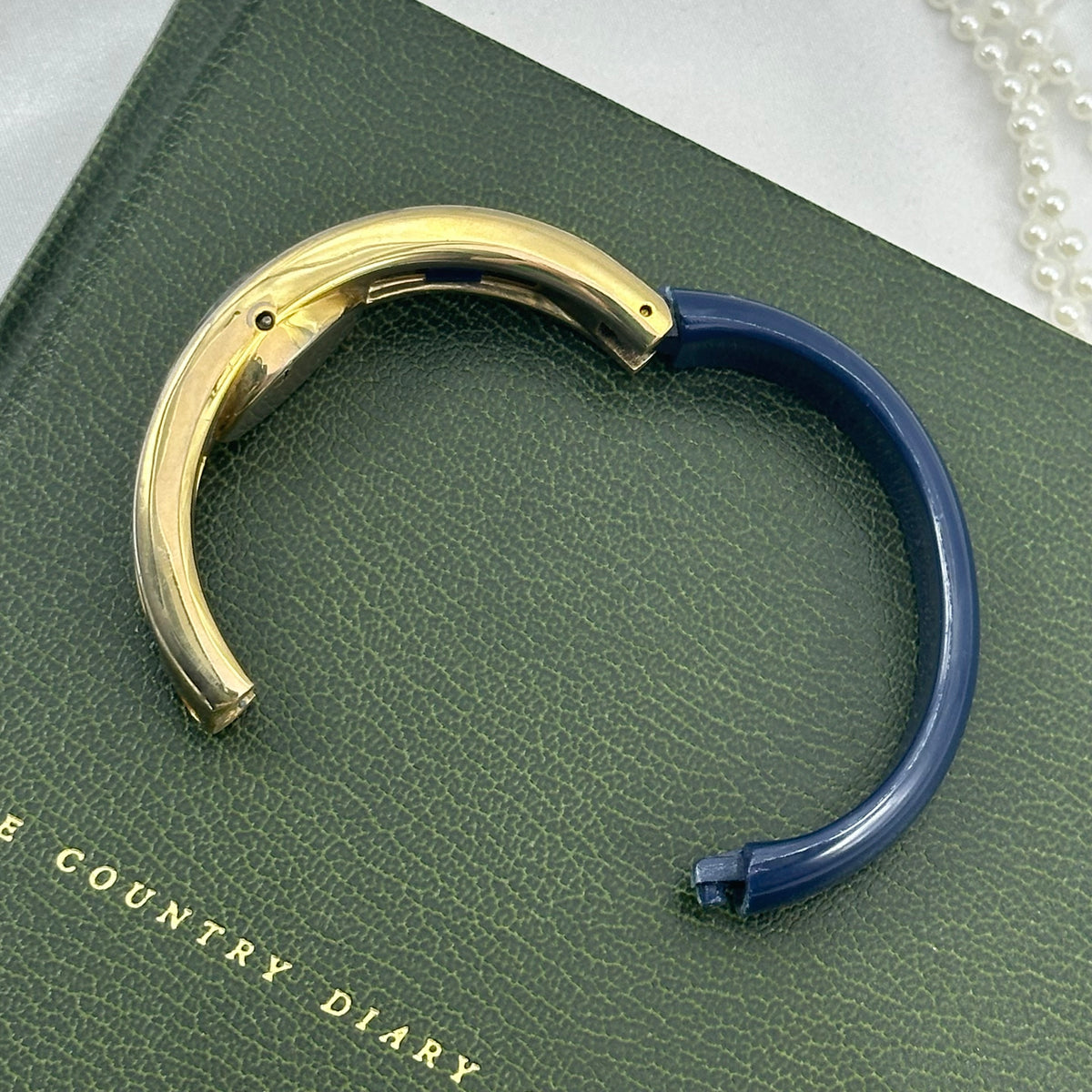 1980's Navy and Gold Cuff Watch