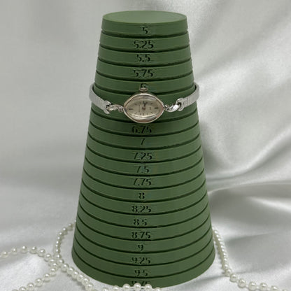 1969 10k RGP Silver Bulova Wind-Up Cocktail Watch with Dainty Oval Dial