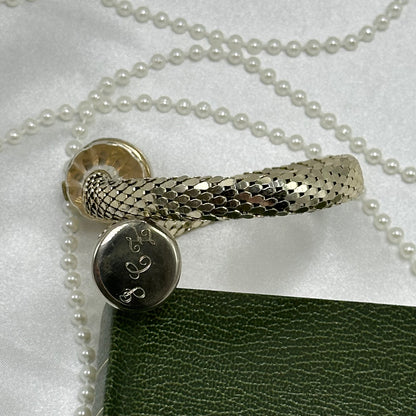 Silver Vintage Wind-Up Wrap Around Mesh Bracelet Watch