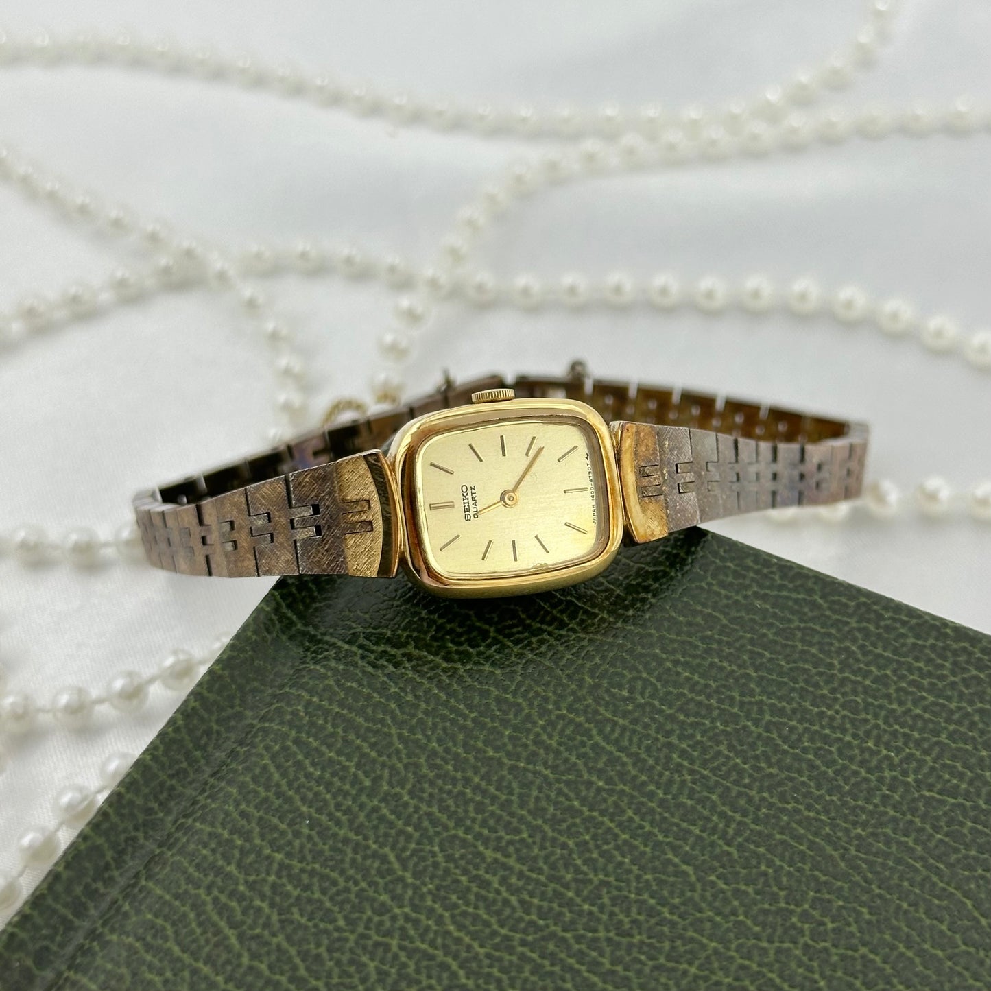 Dainty Gold Square Dial Seiko Watch