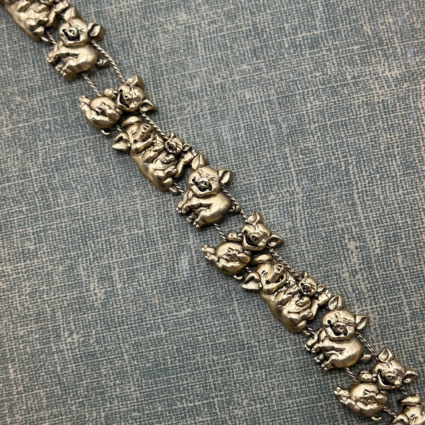 Vintage Piggy Charm Bracelet