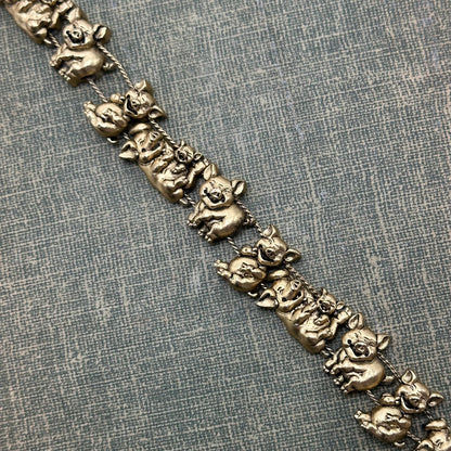 Vintage Piggy Charm Bracelet