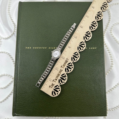Silver Diamanté Gruen Watch with Unique Band