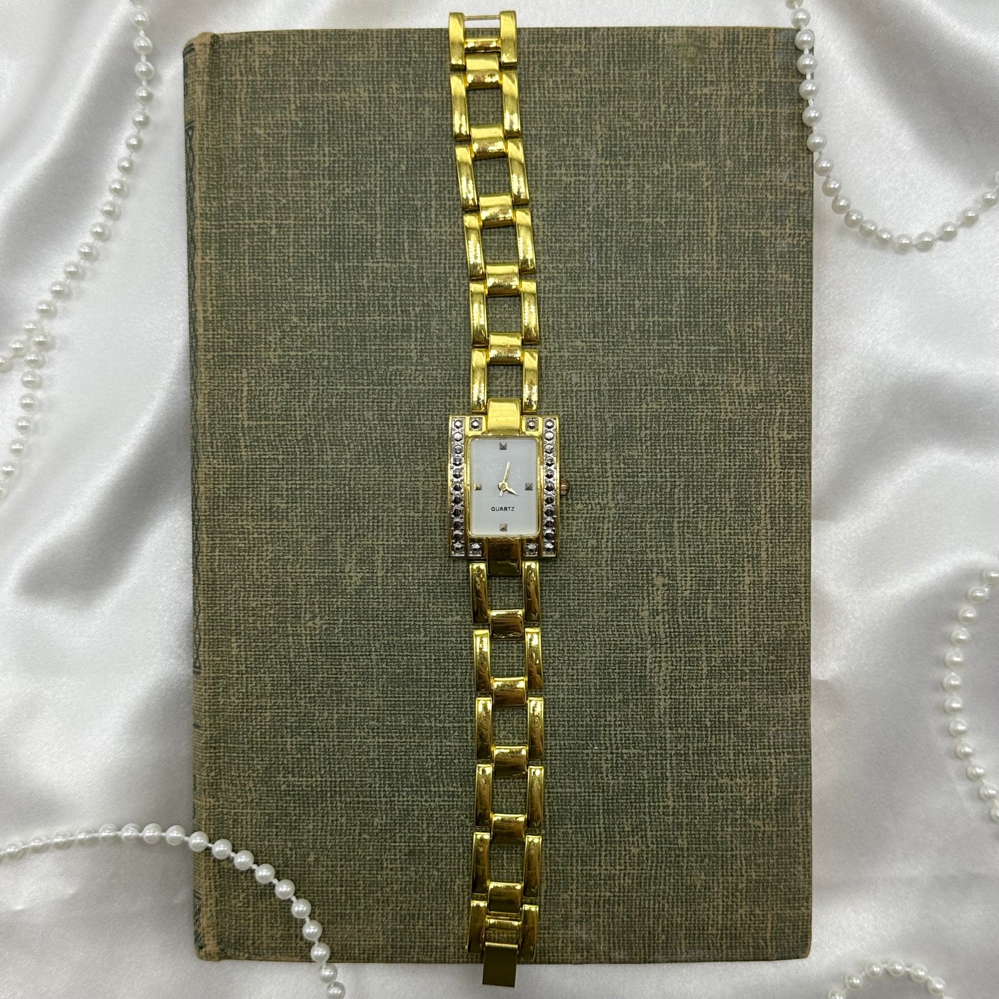 Chunky gold tone diamanté watch