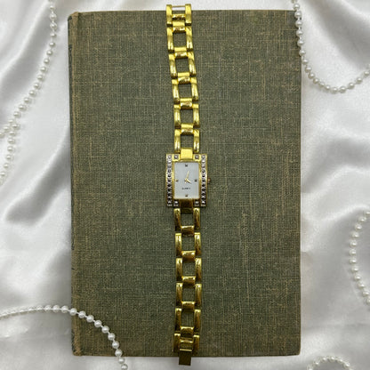 Chunky gold tone diamanté watch