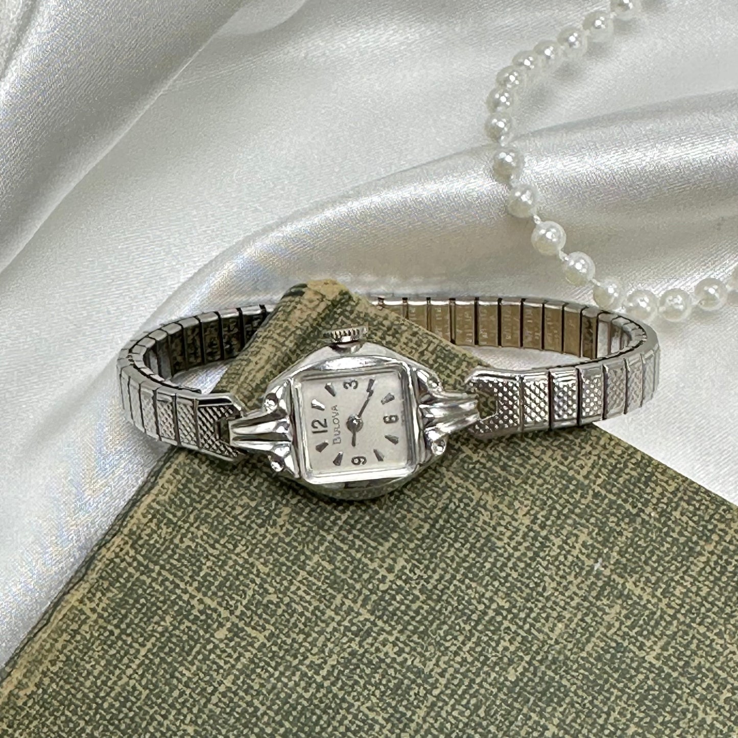 Classic 1962 Silver 10K RGP Bulova Wind-Up Watch