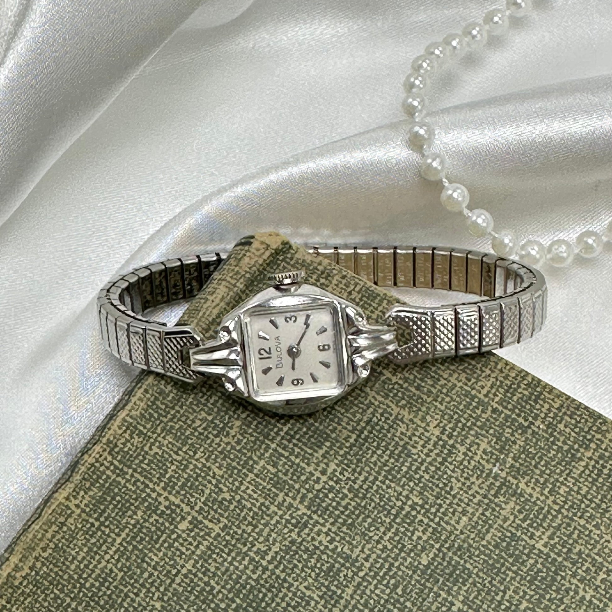 Classic 1962 Silver 10K RGP Bulova Wind-Up Watch