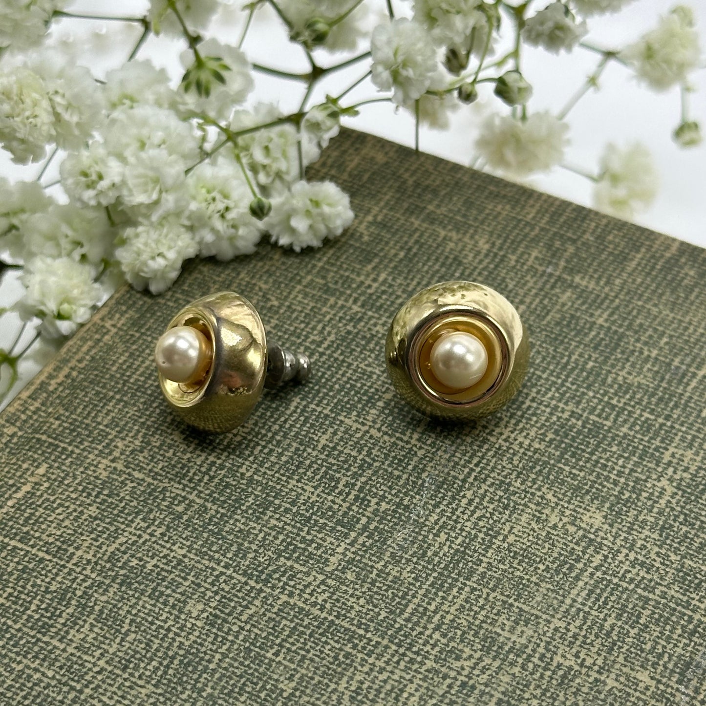 Classic Gold Pearl Earrings